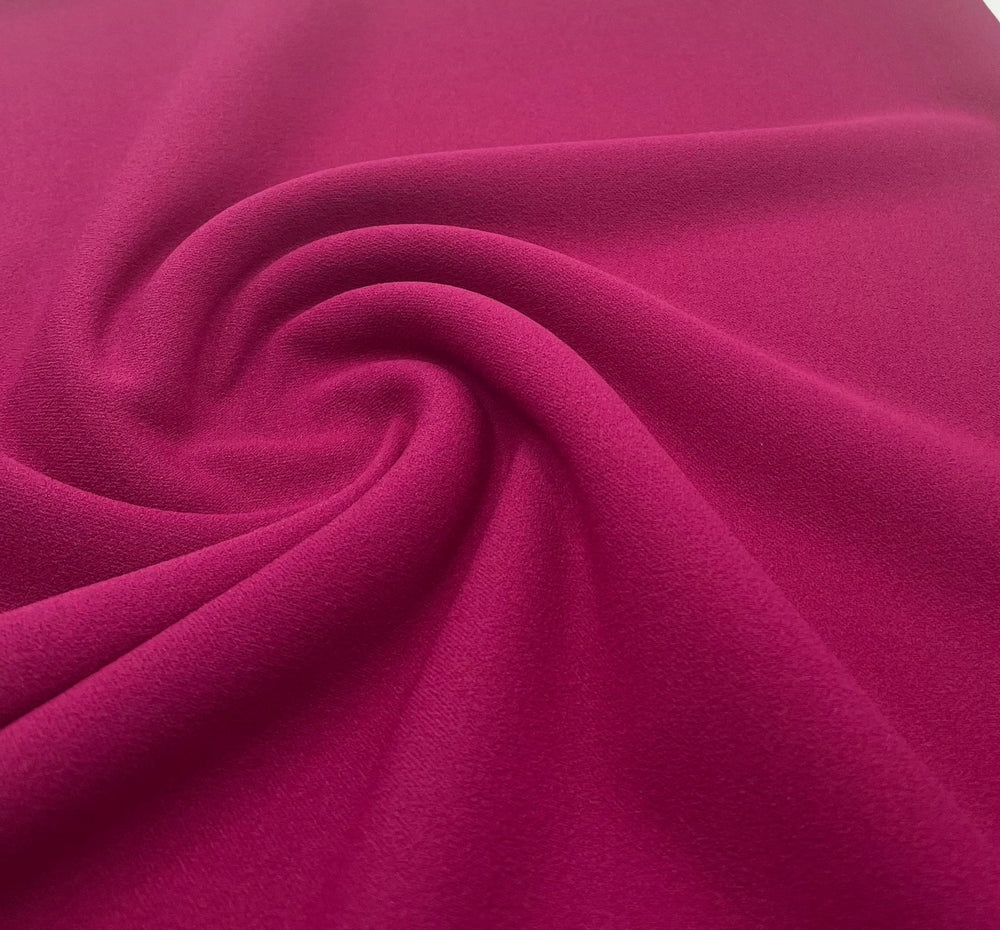 Plain Magenta Scuba Crepe Stretch Jersey Fabric 4 Way Stretch