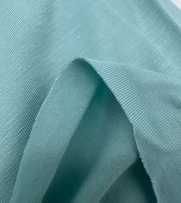 Plain Mint Green Viscose Elastane Fabric 4 Way Stretch Jersey