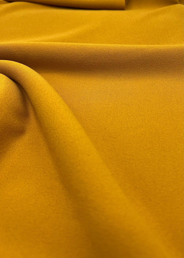 Plain Mustard Scuba Crepe Stretch Jersey Fabric 4 Way Stretch