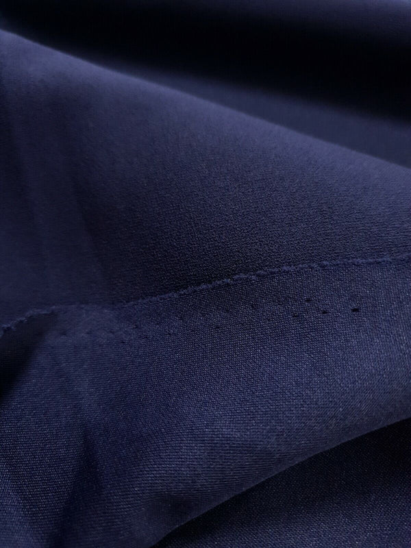 Plain Navy Scuba Crepe Stretch Jersey Fabric 4 Way Stretch