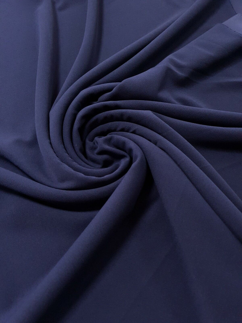 Plain Navy Scuba Crepe Stretch Jersey Fabric 4 Way Stretch