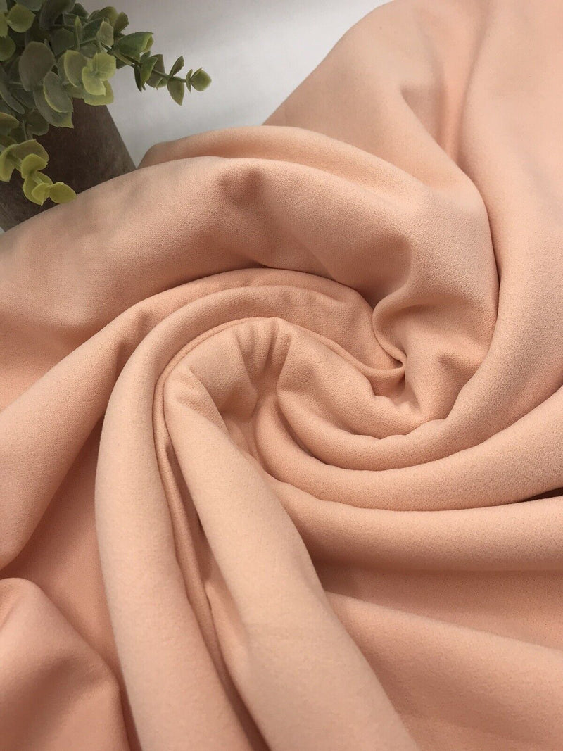 Plain Nude Scuba Crepe Stretch Jersey Fabric 4 Way Stretch