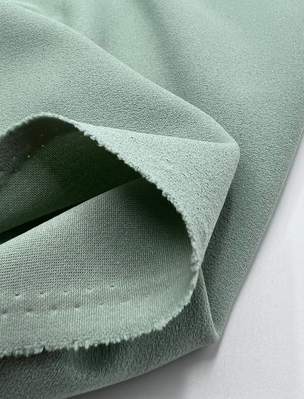 Plain Sage Scuba Crepe Stretch Jersey Fabric 4 Way Stretch