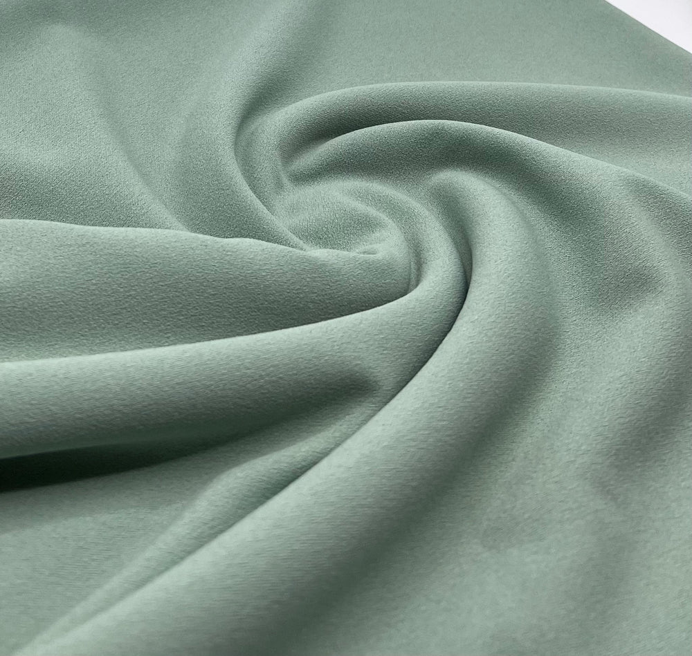 Plain Sage Scuba Crepe Stretch Jersey Fabric 4 Way Stretch