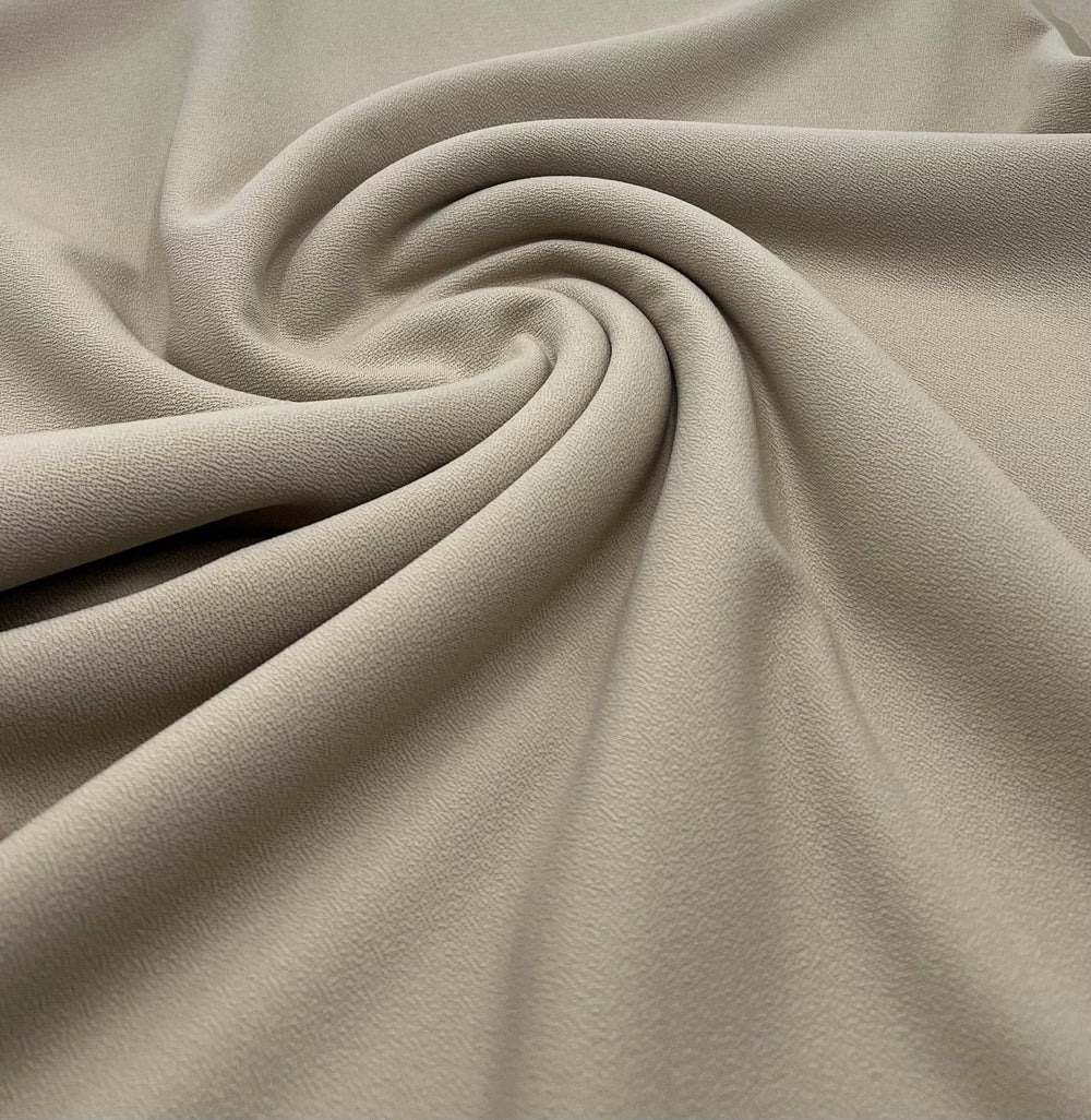 Plain Stone Scuba Crepe Stretch Jersey Fabric 4 Way Stretch