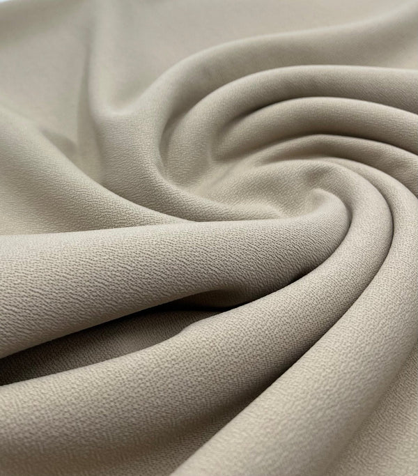 Plain Stone Scuba Crepe Stretch Jersey Fabric 4 Way Stretch