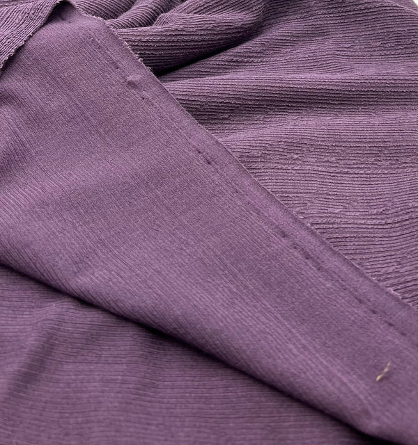 Plum Soft Striped Textured Stretch Fabric