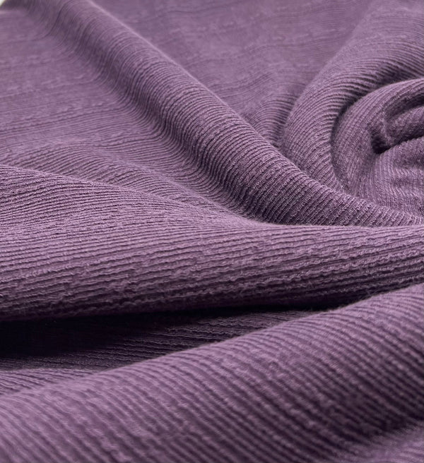 Plum Soft Striped Textured Stretch Fabric