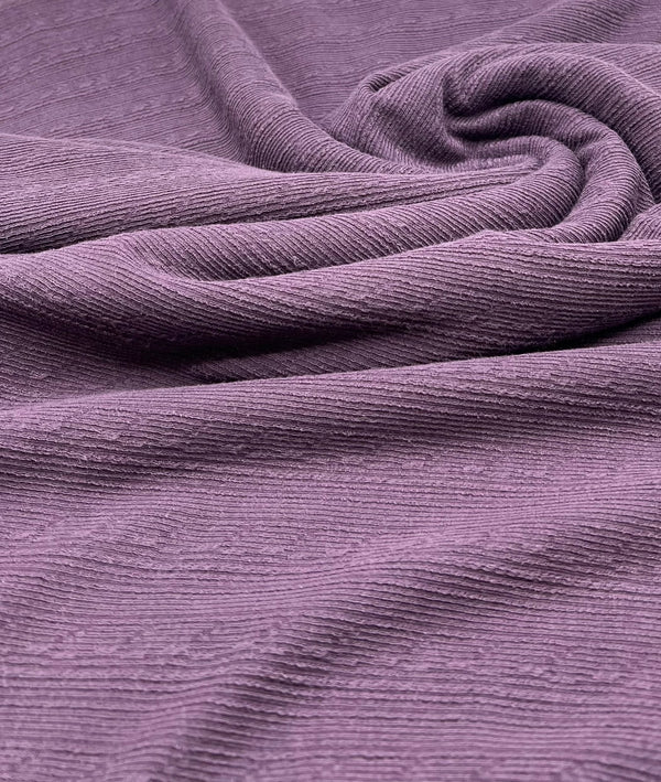 Plum Soft Striped Textured Stretch Fabric