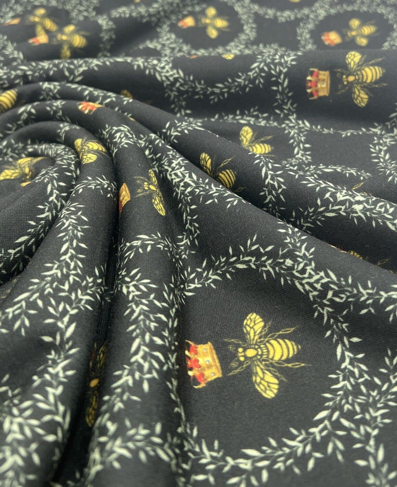 Queen Bee Print French Terry Loopback Fabric