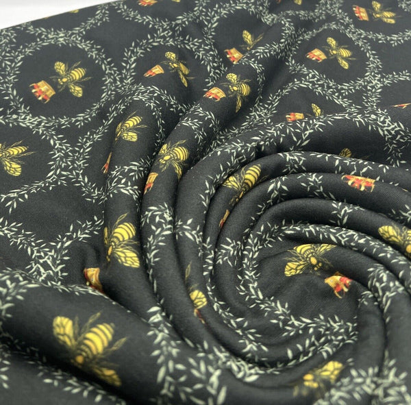 Queen Bee Print French Terry Loopback Fabric