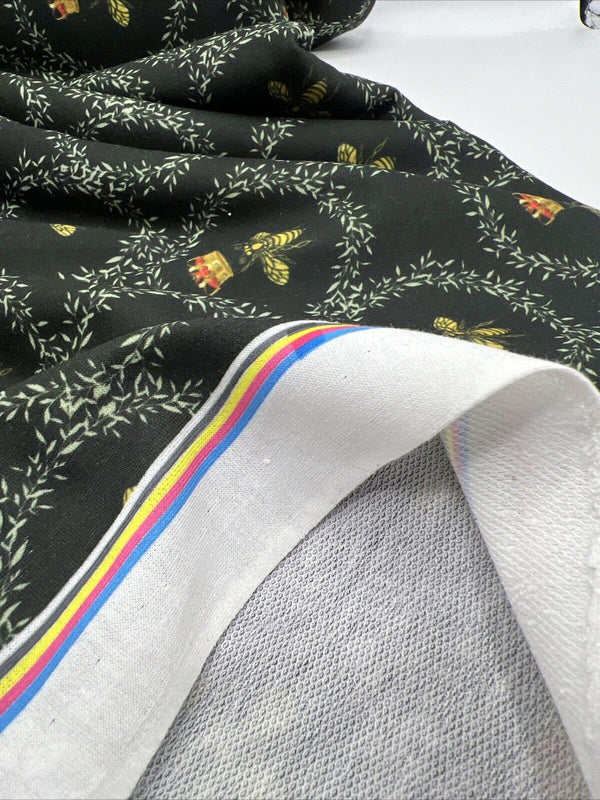 Queen Bee Print French Terry Loopback Fabric