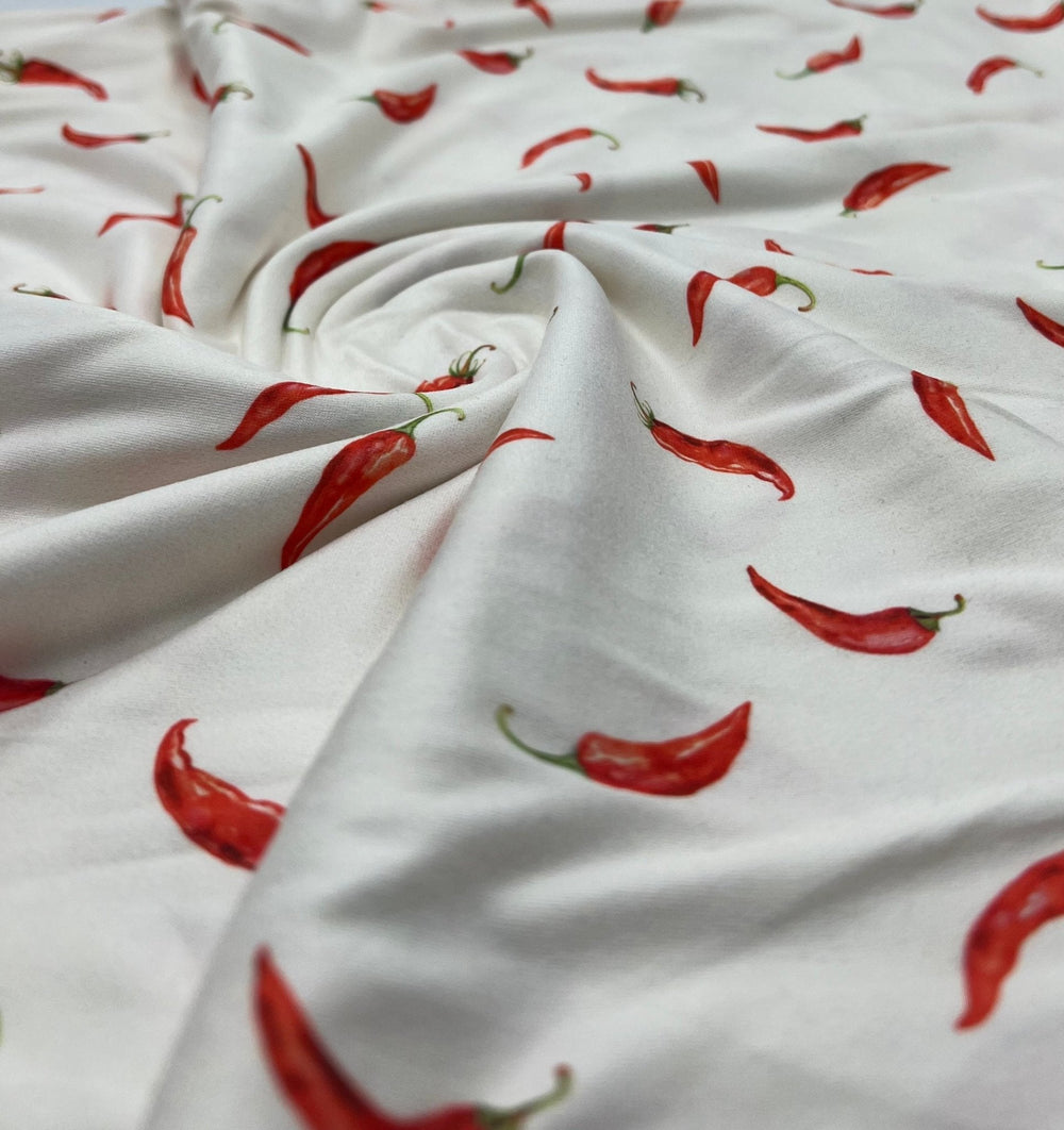 Red Chili Super Soft Print Spun Poly Stretch Fabric