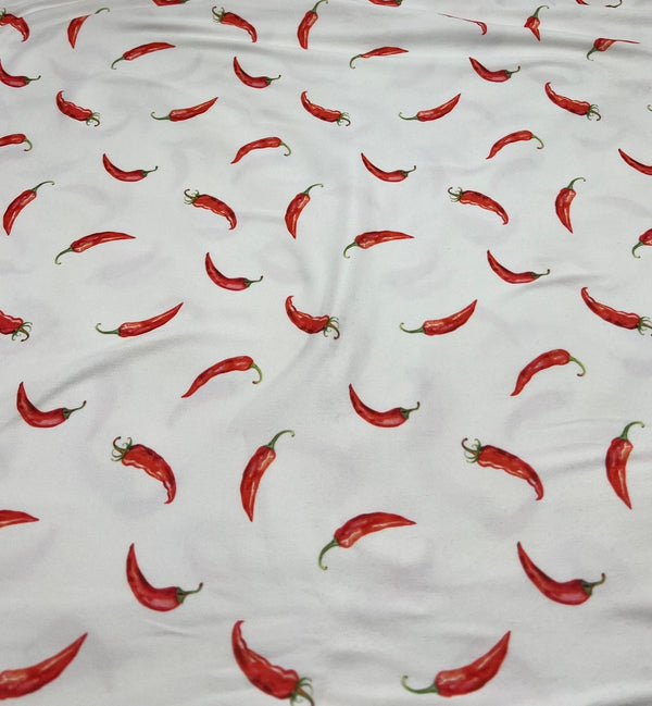 Red Chili Super Soft Print Spun Poly Stretch Fabric
