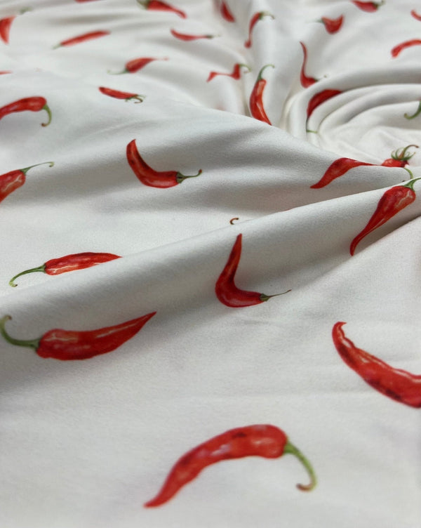 Red Chili Super Soft Print Spun Poly Stretch Fabric