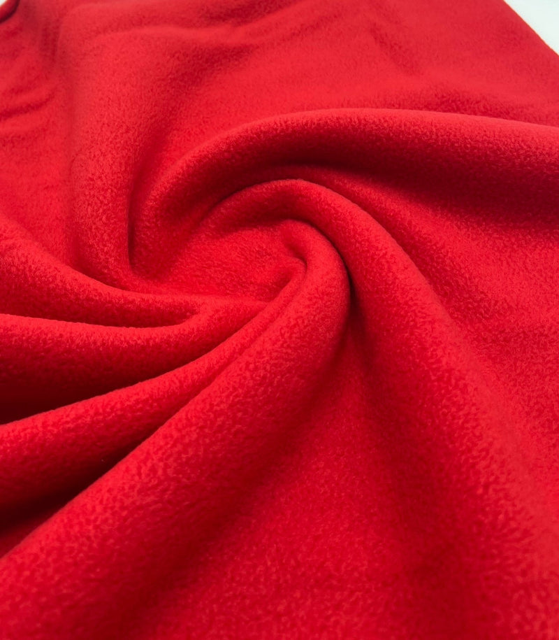 Red Plain Anti-Pil Polar Fleece Fabric Blanket Loungewear