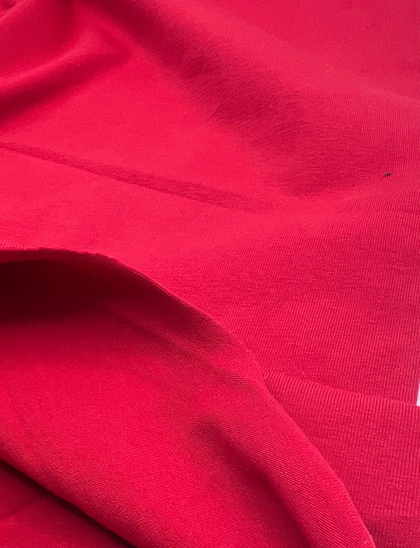 Red Cotton Stretch Jersey 240 GSM 92/8 Lycra 4 Way Stretch
