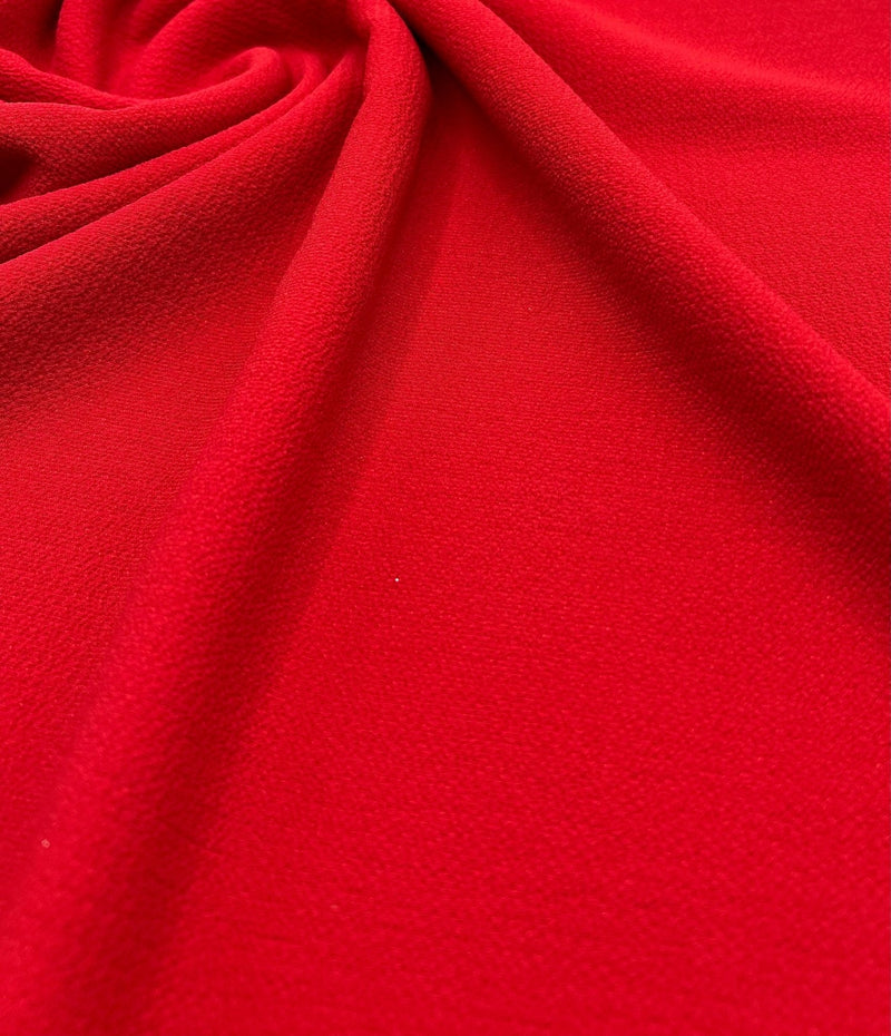 Red Plain Lightweight Bubble Crepe Fabric