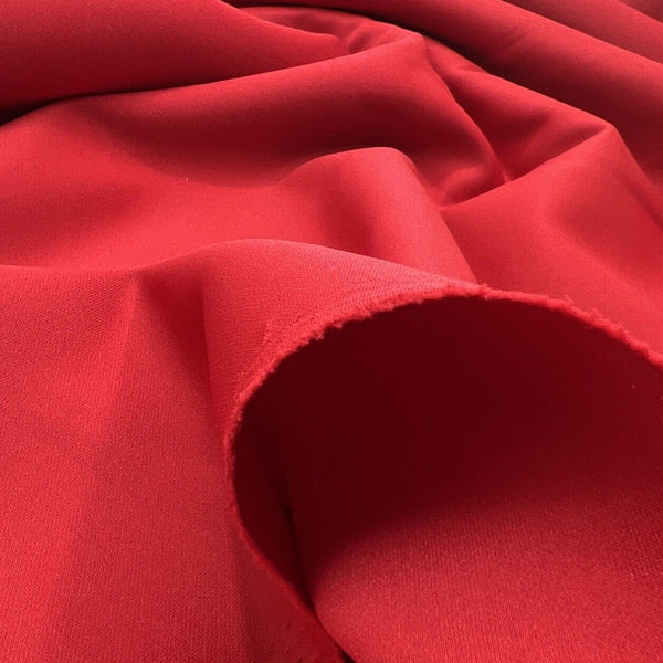 Red Plain Scuba 4 Way Stretch Smooth Jersey Fabric