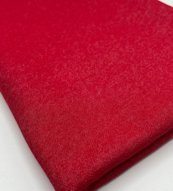 Red Plain Washed Stretch Denim 280GSM