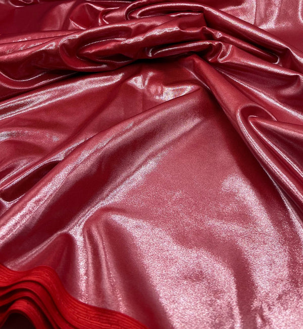 Red Shiny Foil Swimwear / Sportswear 4 Way Stretch Fabric