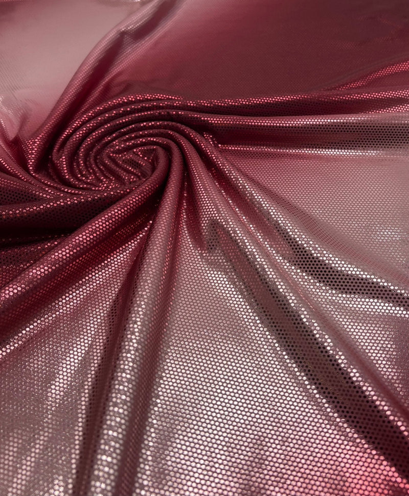 Red Silver Shiny Sequin Soft Touch 2 Way Stretch Fabric