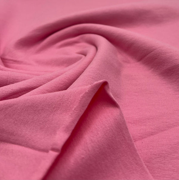 Rose Cotton Stretch Jersey 200 GSM 95/5 Lycra 4 Way Stretch