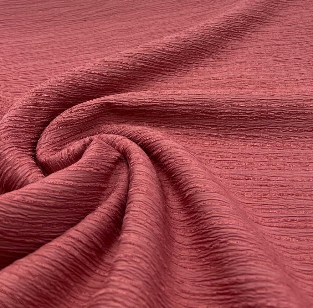 Rose Textured Crinkle Lightweight Non Stretch Fabric