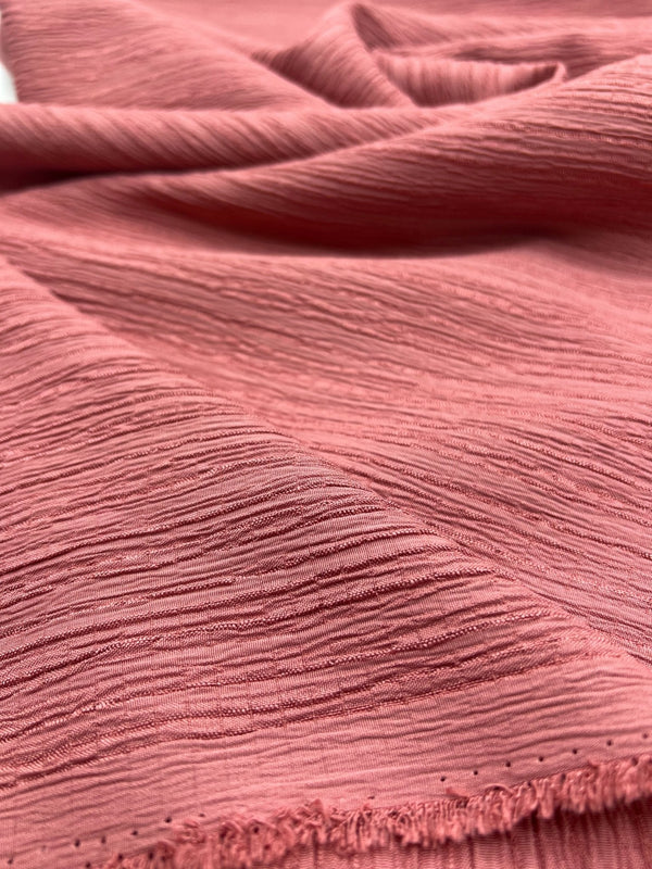 Rose Textured Crinkle Lightweight Non Stretch Fabric