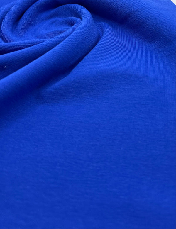 Royal Blue Cotton Stretch Jersey 240 GSM 92/8 Lycra 4 Way Stretch
