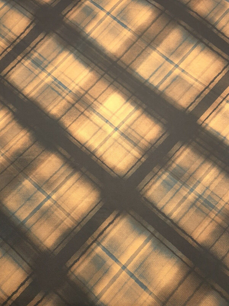 Rust & Checkered Print Soft Touch Stretch Fabrics