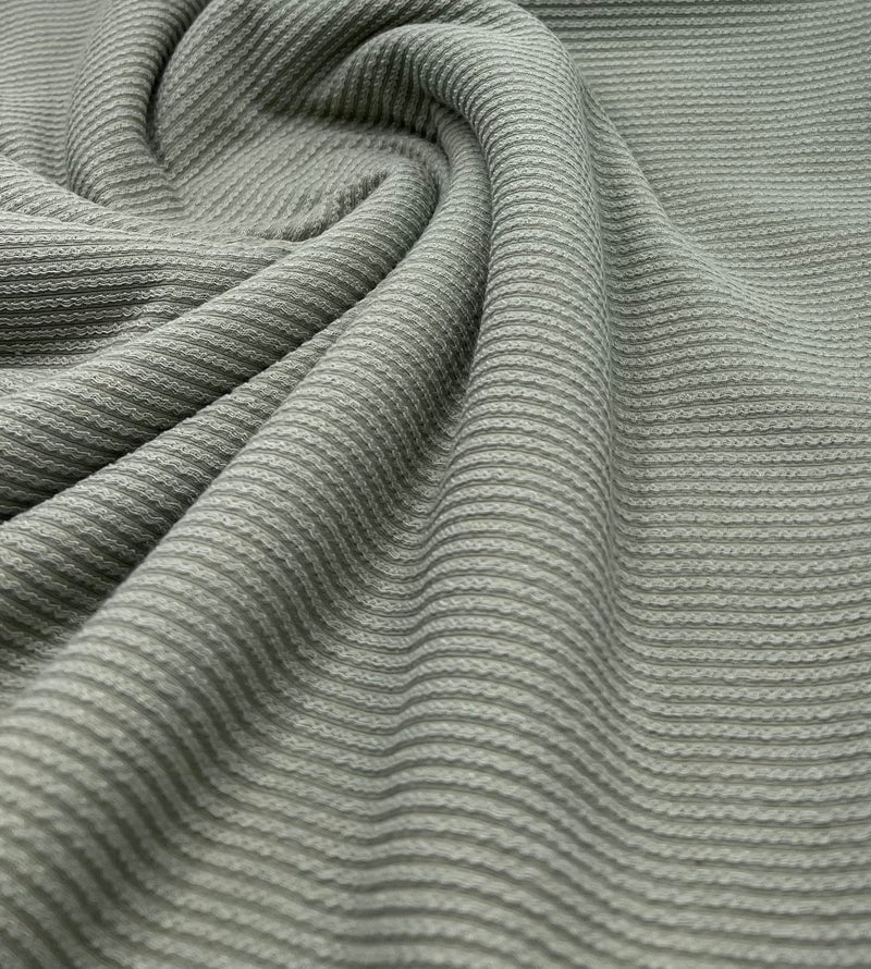 Sage Crinkle Rib Stretch Fabric