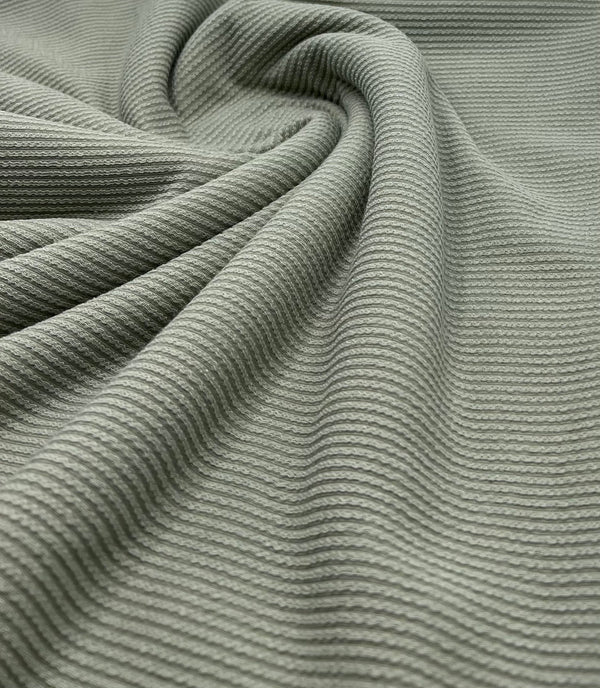 Sage Crinkle Rib Stretch Fabric