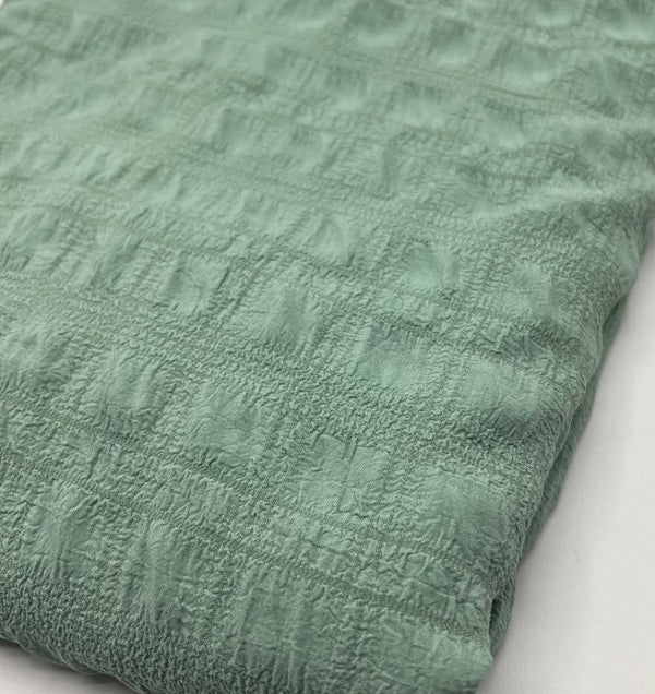 Sage Green Textured Bubble Non Stretch Fabric