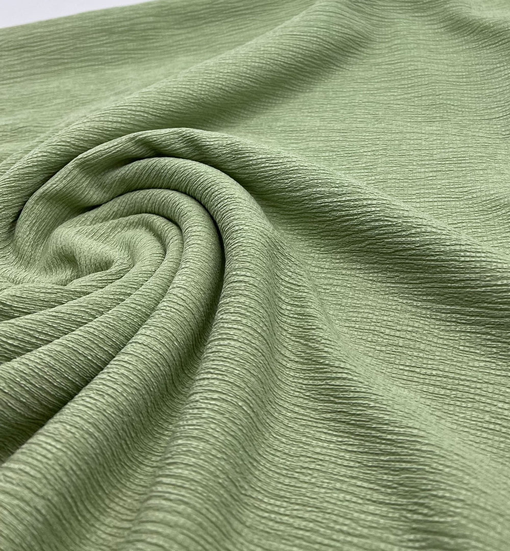 Sage Textured Green Tree Bark Stretch Dress Craft Fabric