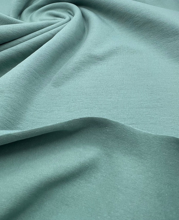 Sage Cotton Stretch Jersey 240 GSM 92/8 Lycra 4 Way Stretch