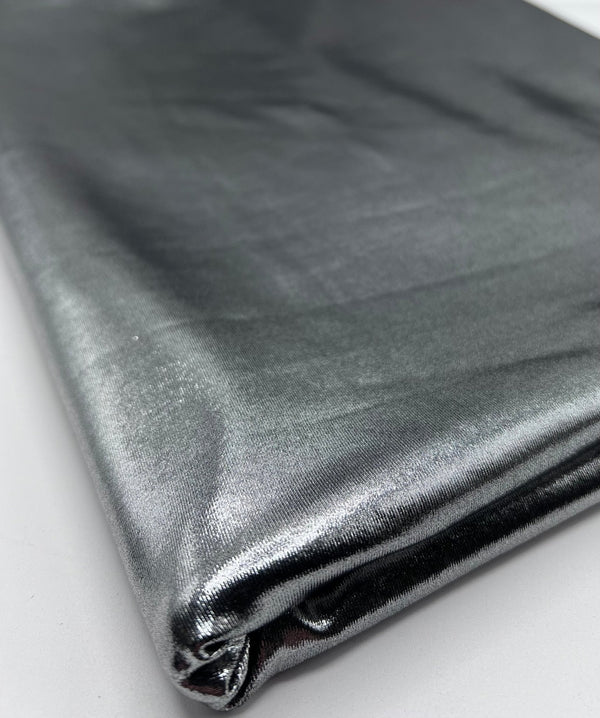 Silver Shiny Foil Swimwear / Sportswear 4 Way Stretch Fabric