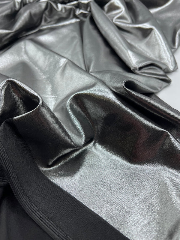 Silver Shiny Foil Swimwear / Sportswear 4 Way Stretch Fabric