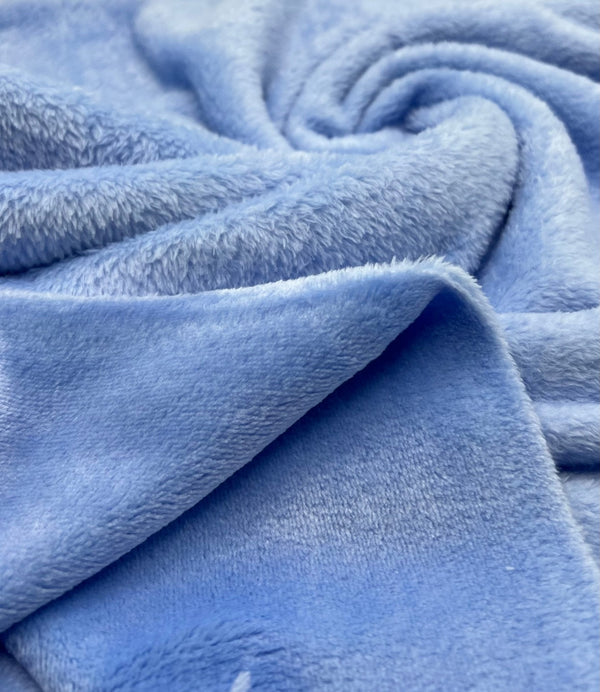 Sky Blue Super Soft Plain Cuddle Fleece Fabric Blanket Loungewear