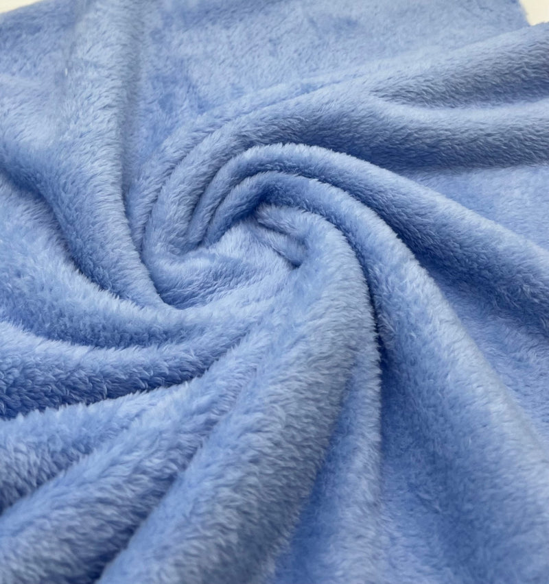 Sky Blue Super Soft Plain Cuddle Fleece Fabric Blanket Loungewear