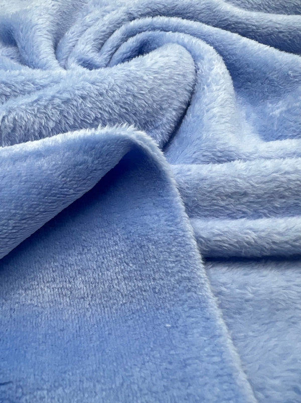 Sky Blue Super Soft Plain Cuddle Fleece Fabric Blanket Loungewear