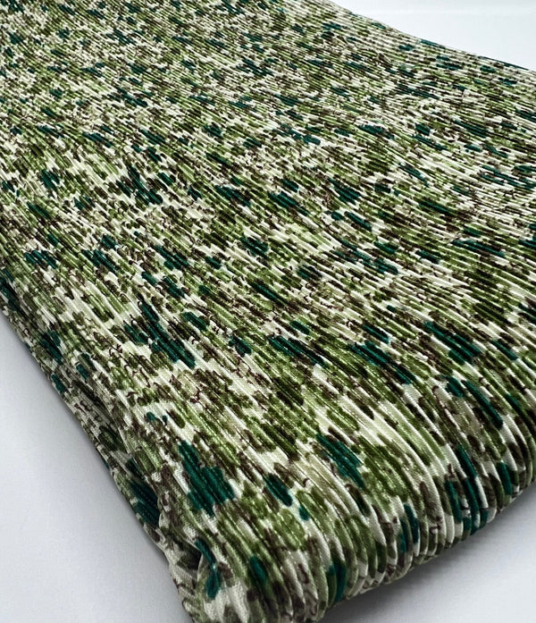 Small Camo Mix Print Plisse Pleated Stretch Fabric