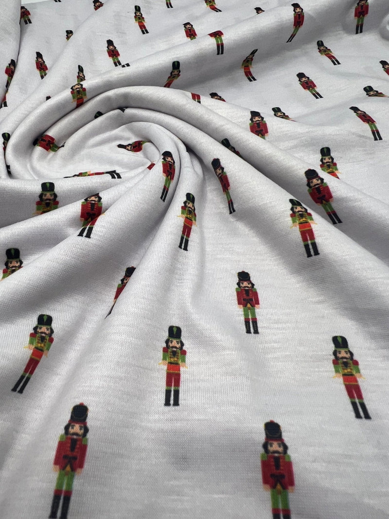 Small Nutcrackers Print Soft Spun Poly Stretch Fabric