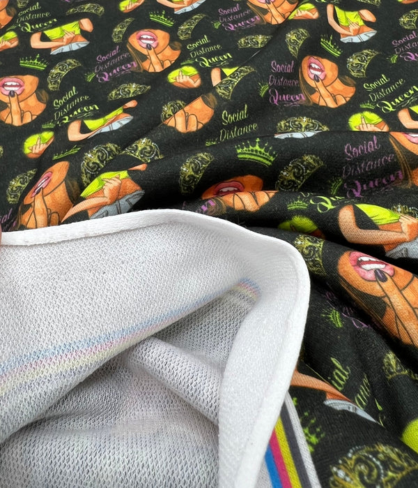 Social Distance Queen French Terry Loopback Fabric