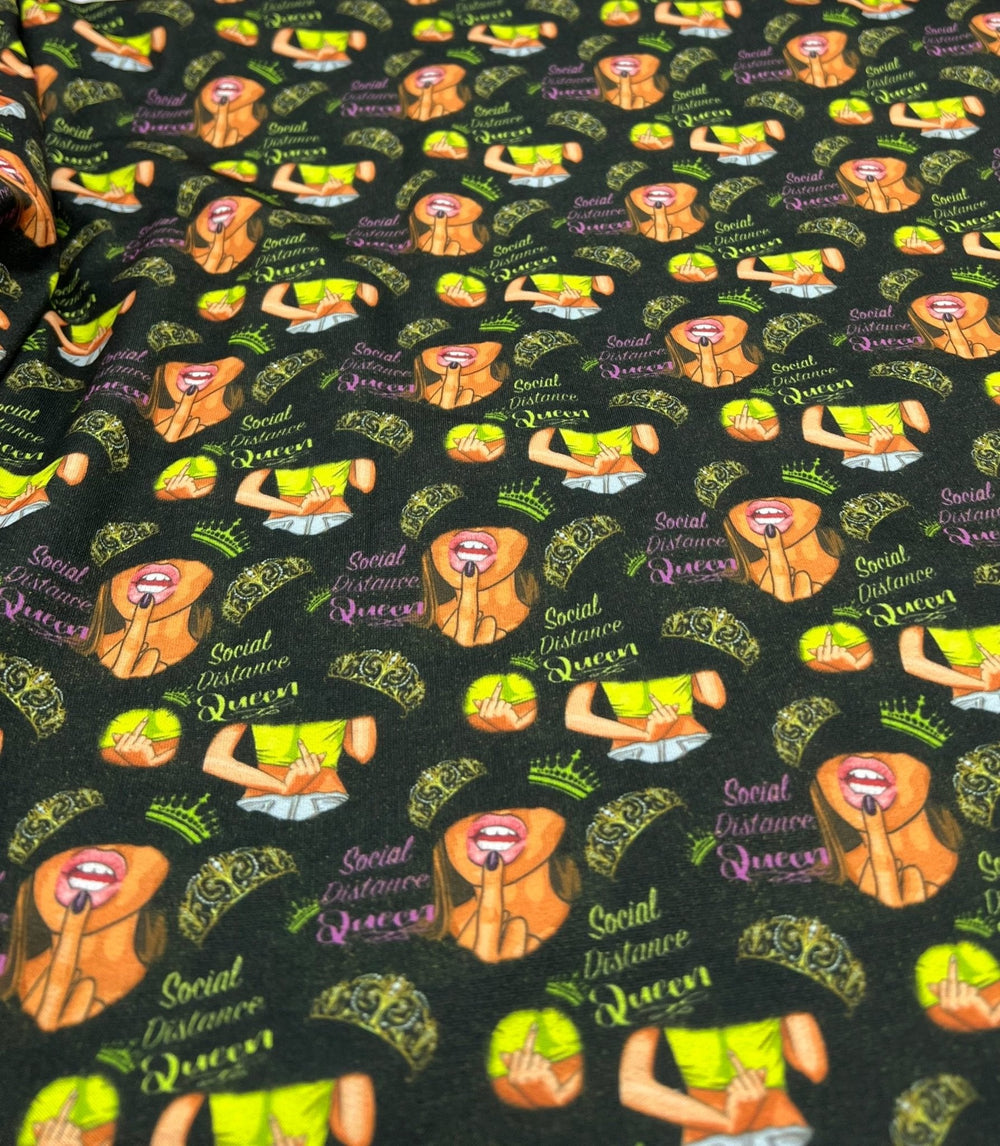 Social Distance Queen French Terry Loopback Fabric