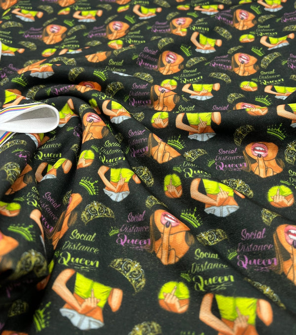 Social Distance Queen French Terry Loopback Fabric