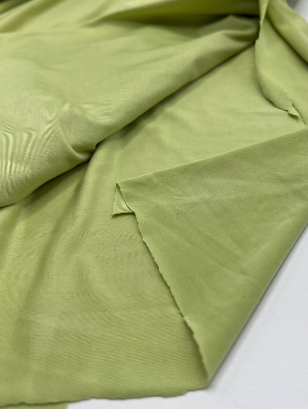 Soft Lime Green Plain Shiny Soft Touch Slinky 4 Way Stretch Fabric