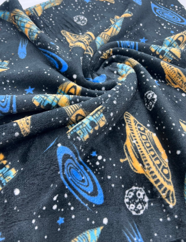 Space Age Cuddle Fleece Fabric Blanket Loungewear