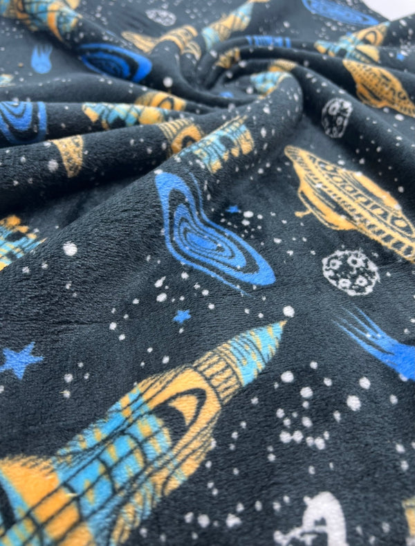 Space Age Cuddle Fleece Fabric Blanket Loungewear