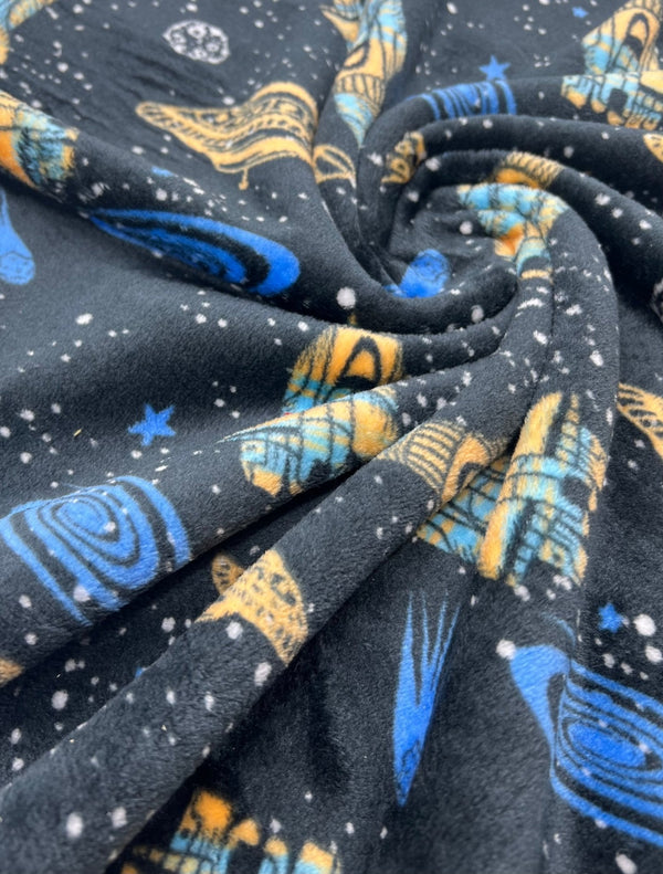 Space Age Cuddle Fleece Fabric Blanket Loungewear